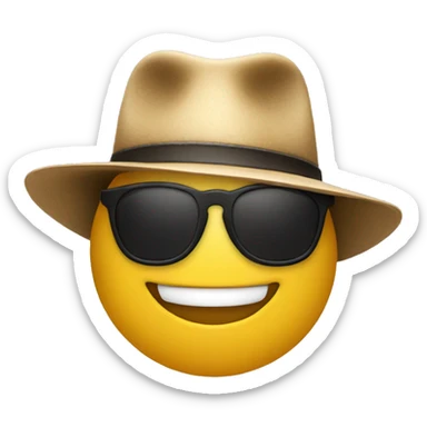 SMILE EMOJI, WITH SUNGLASSES AND AN ACADEMIC HAT sticker