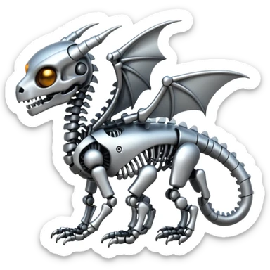 A skeleton robot dragon tiny cute sticker