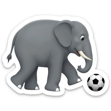 Soccer playing elephant sticker
