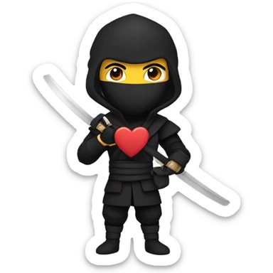 Ninja con. Corazón  sticker