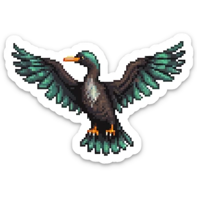 Liver bird, mythical bird symbol of Liverpool, cormorant-like bird with outstretched wings sticker