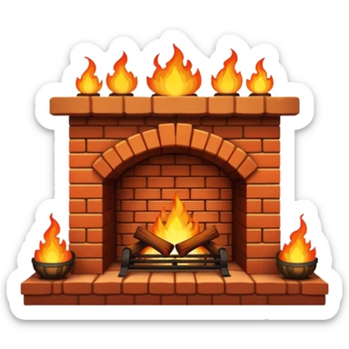 cozy fireplace sticker