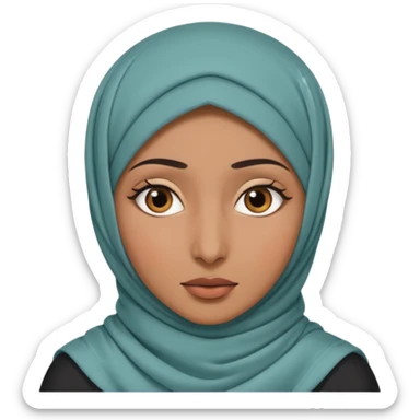 arab woman with hijab cover face sticker