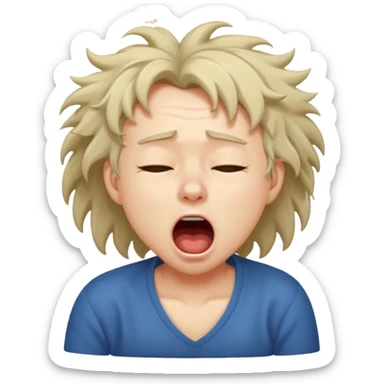 yawning sleepy character sticker