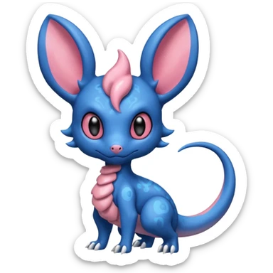 Blue Skully Stylish Salandit-Sylveon-fusion sticker