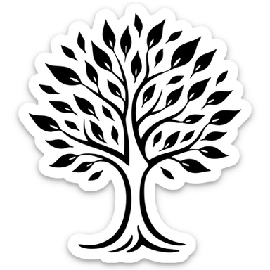 white tree with bright red leaves sticker