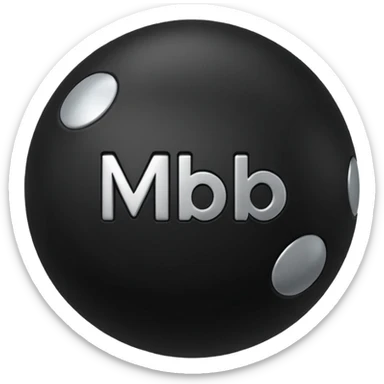 Black pull Ball with MB written on it. Nothing else no holes or anything. sticker