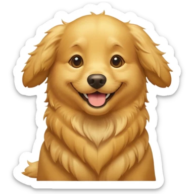 I want an emoji of a goldenretriever who is very happy sticker
