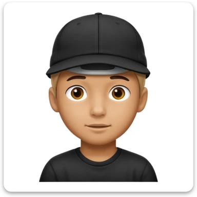 Boy wearing black cap backwards  sticker