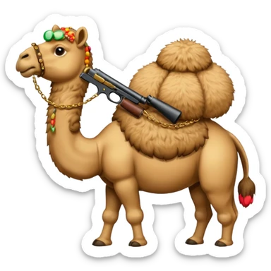 Camel with a gun to its head sticker