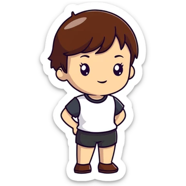 a girl with brown short hair sticker