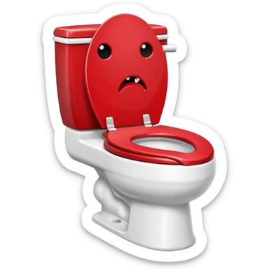 evil red toilet sticker
