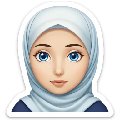 Turkish beautiful finish Konya girl blue eyes with hijab and islamic dress she says omg  sticker