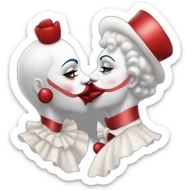 Kiss love clown sticker