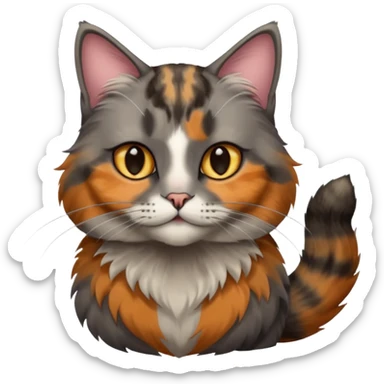 Grey cat and tortoise shell cat sticker