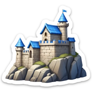 blue-roofed fortress on the rock sticker