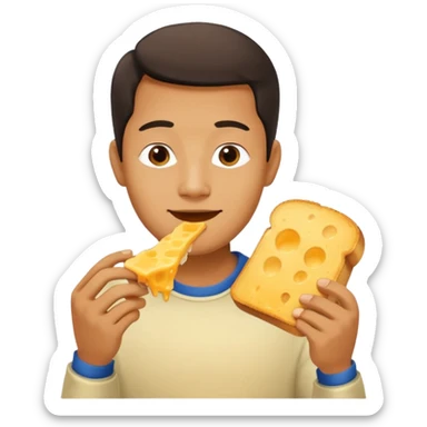 Thai man eating cheese toastie sticker