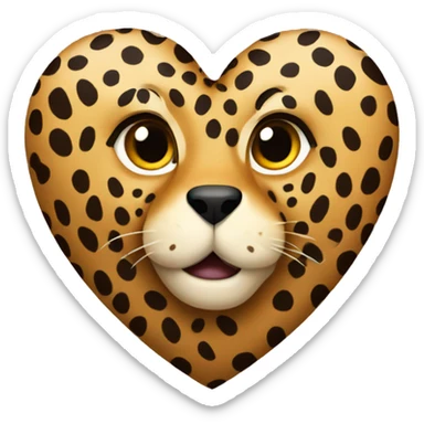 Cheetah heart sticker
