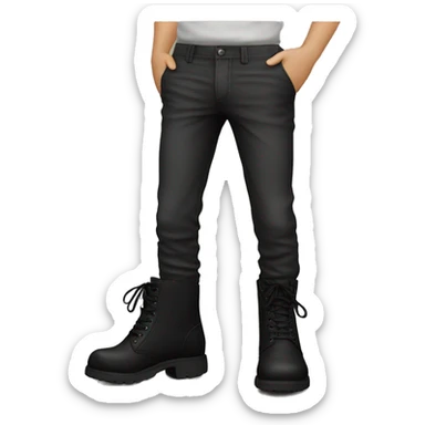 Zapato color negro estilo bota sticker