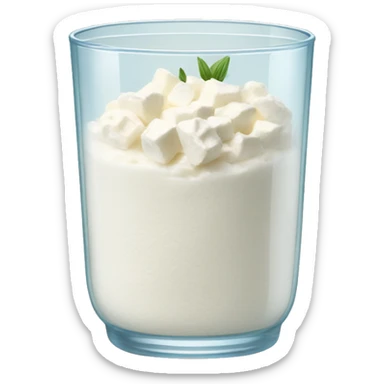 Cottage cheese in a glass cup sticker