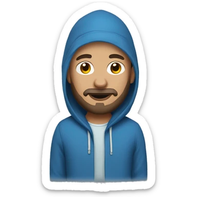 bald man in Blue hoodie 3 days beard sticker