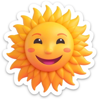cheerful cute pastel sun with a smiling face sticker
