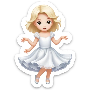 Dream wonderland, in which there is a little girl wearing a white dress, dancing sticker