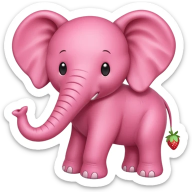 Strawberry elephant sticker