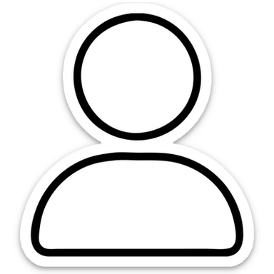 outlined icon of a client or customer, no fill sticker