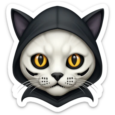Grim reaper cat head sticker