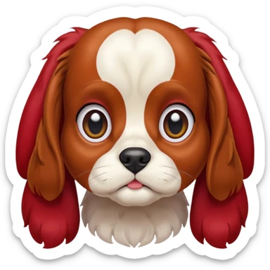 king charles cavalier all ruby colored sticker