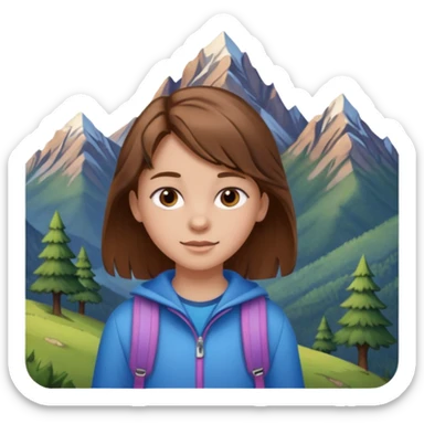 a 12 year old girl with mountains sticker