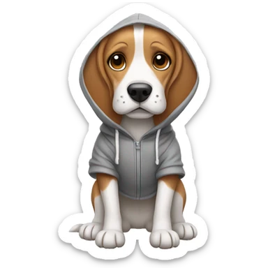 Beagle dog wearing a hoodie  sticker