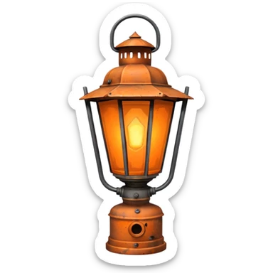Iron Lamp + orange beam, Street Lantern. sticker