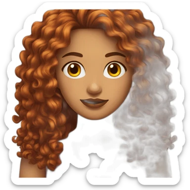 cara mujer cabello rizado peliroja sticker