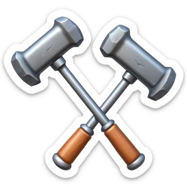 croisement de 2 marteaux (en mode duel, qui des deux va gagner) sticker