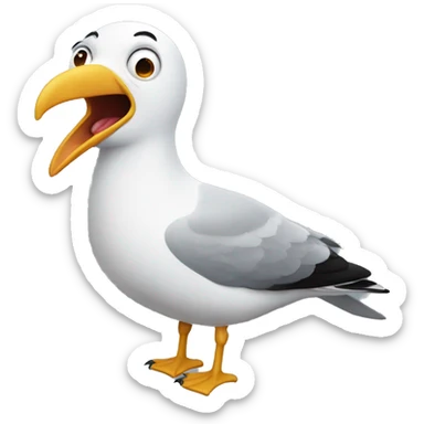 The screaming seagull sticker