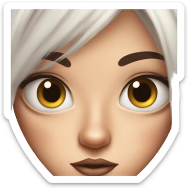 Girl with freckles and very mega extra big large massive eyelashes sticker