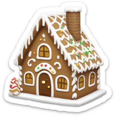 white ginger bread house sticker