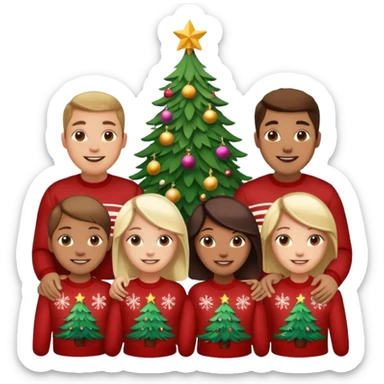 Merry Christmas emoji with my family photo sticker