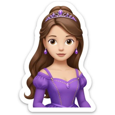 princess sofia the first with long hair with high ponytail sticker