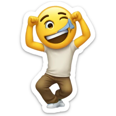 Emoji doing a dab sticker