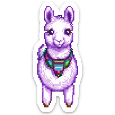 Fortnite llama in pixel art style sticker