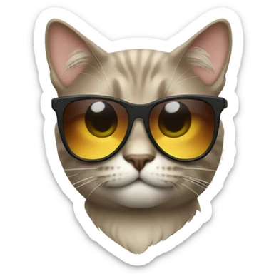 Cat with sunglasses sticker