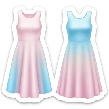 sparkly light pink and light blue dress sticker