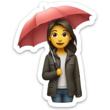 Girl with umbrella sticker