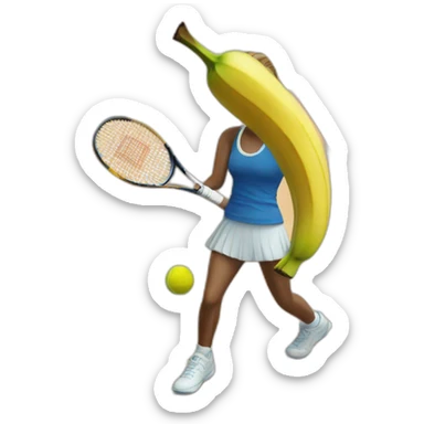 Banana won a tennis tournament sticker