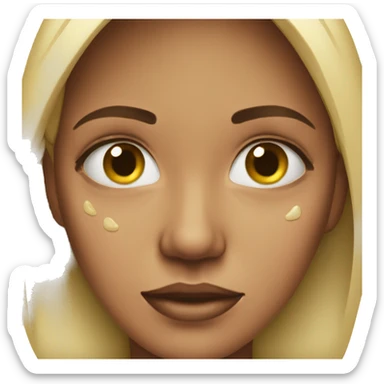 Woman with tear drops on face sticker