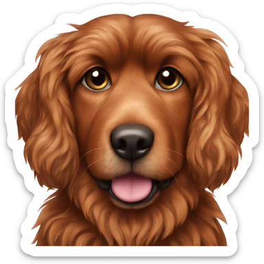 Red Brindle fluffy dog with brindle fur pointed ears  sticker