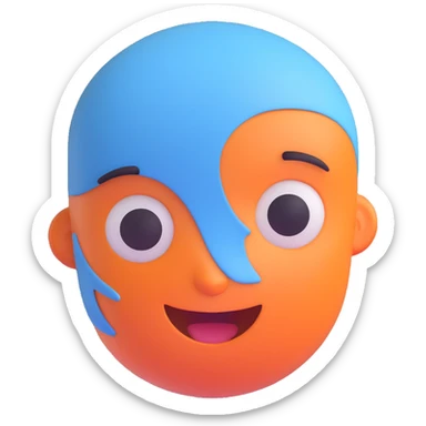 blue avatar emoji with a friendly expression sticker